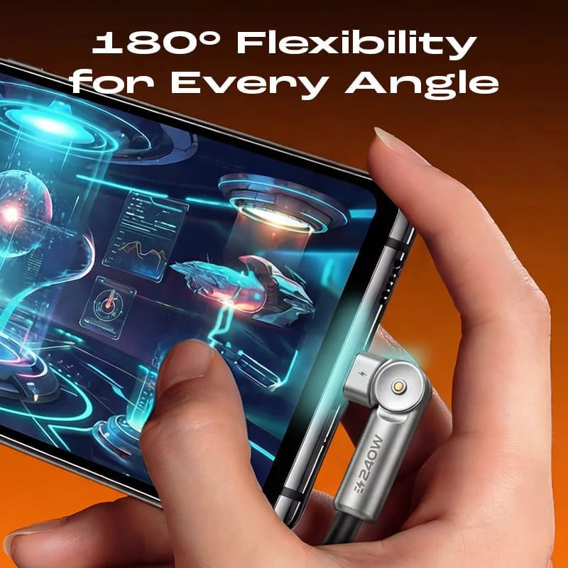 Dual 180° Rotating Fast Charging Cable With LED Light