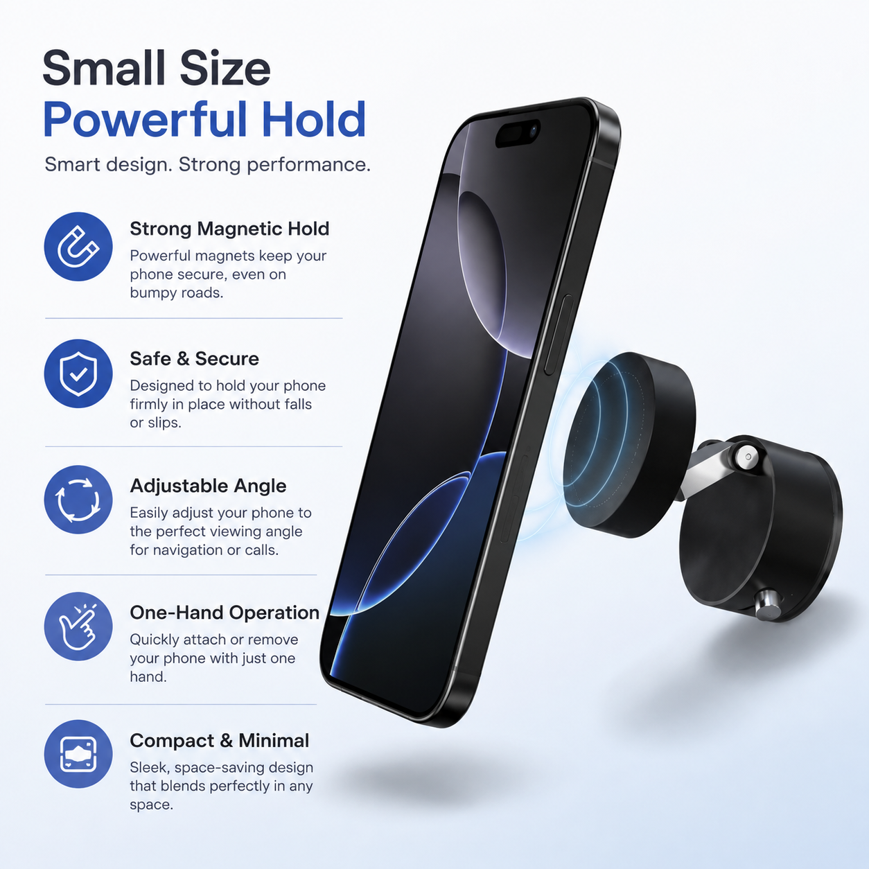 Portable 360° Magnetic Vaccum Foldable Phone Holder