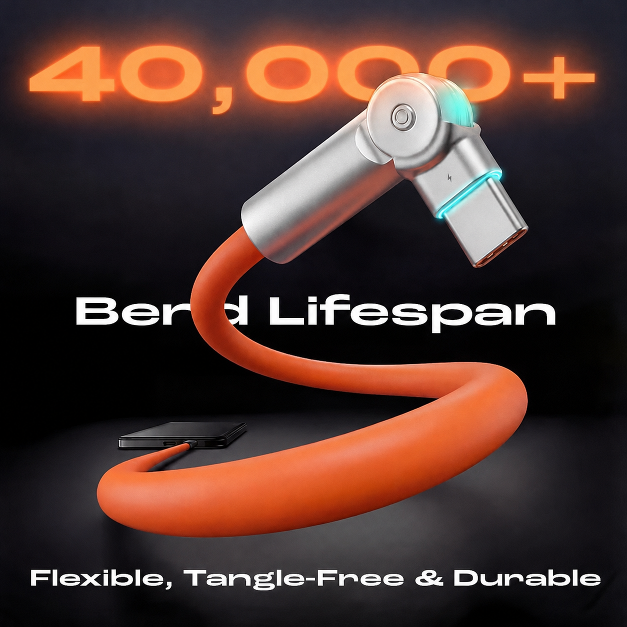 Dual 180° Rotating Fast Charging Cable With LED Light