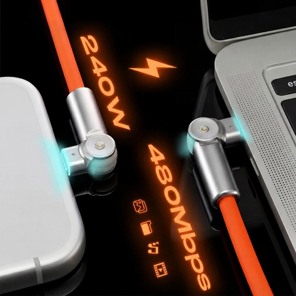 Dual 180° Rotating Fast Charging Cable With LED Light